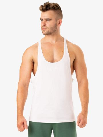 Podkoszulki Męskie Ryderwear Men Tanks Limitless Gym Stringers T-Back Białe | PL2624GL