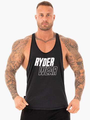 Podkoszulki Męskie Ryderwear Men Tanks Lift T-Back Gym Stringers Czarne | PL2629PQ