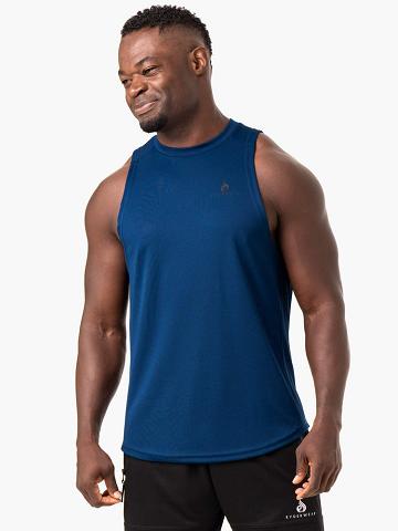 Podkoszulki Męskie Ryderwear Men Tanks Lift Mesh Baller Tank Niebieskie | PL3007TV