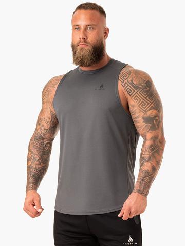 Podkoszulki Męskie Ryderwear Men Tanks Lift Mesh Baller Tank Szare | PL3010WY