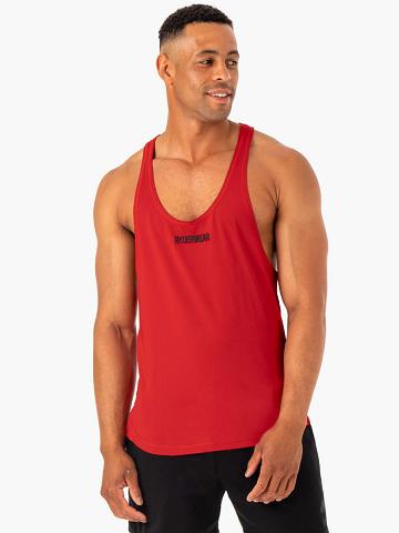 Podkoszulki Męskie Ryderwear Men Tanks Optimal Mesh Gym Stringers T-Back Czerwone | PL2620KI