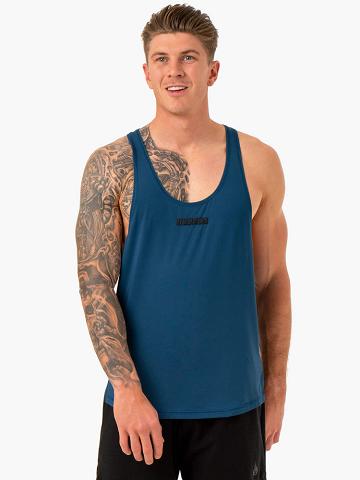 Podkoszulki Męskie Ryderwear Men Tanks Optimal Mesh Gym Stringers T-Back Niebieskie | PL2621JJ