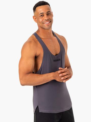 Podkoszulki Męskie Ryderwear Men Tanks Optimal Mesh Gym Stringers T-Back Szare | PL2622HK