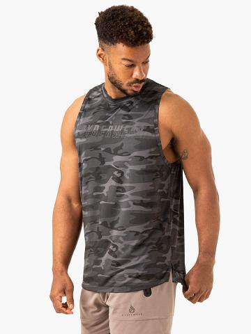 Podkoszulki Męskie Ryderwear Men Tanks Overdrive Tank Czarne Camo | PL2997GL