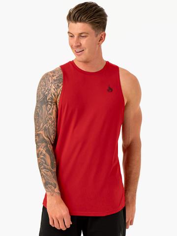 Podkoszulki Męskie Ryderwear Men Tanks Optimal Mesh Tank Czerwone | PL2998FM