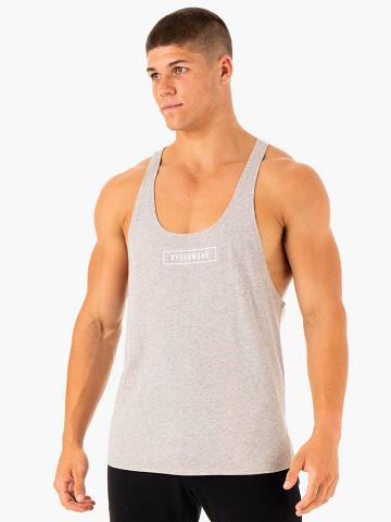 Podkoszulki Męskie Ryderwear Men Tanks Recharge Gym Stringers T-Back Szare | PL2613NB