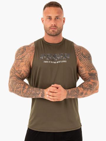 Podkoszulki Męskie Ryderwear Men Tanks Strength Baller Tank Khaki | PL2975KI