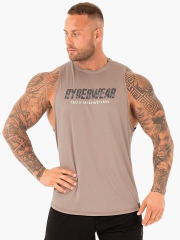 Podkoszulki Męskie Ryderwear Men Tanks Strength Baller Tank Brązowe | PL2976JJ