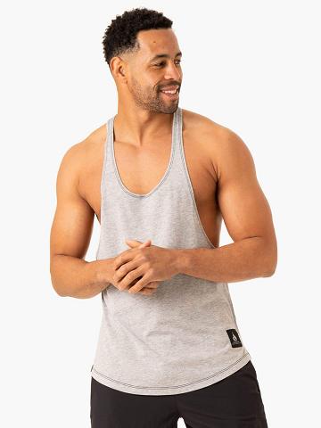 Podkoszulki Męskie Ryderwear Men Tanks Vital Gym Stringers T-Back Szare | PL2608RW