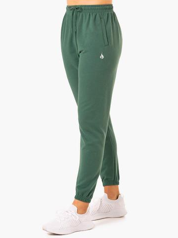 Spodnie Sportowe Damskie Ryderwear Women Track Pants Off-Duty Fleece Zielone | PL1092EX