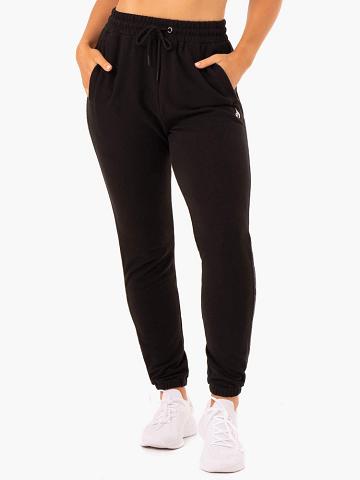 Spodnie Sportowe Damskie Ryderwear Women Track Pants Base High Waisted Czarne | PL1097IS