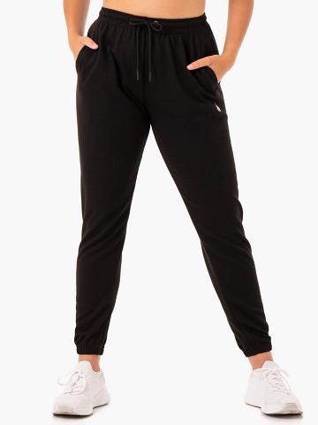 Spodnie Sportowe Damskie Ryderwear Women Track Pants Off-Duty Fleece Czarne | PL1107KI