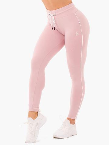 Spodnie Sportowe Damskie Ryderwear Women Track Pants High Waisted Leggings Różowe | PL1121YU