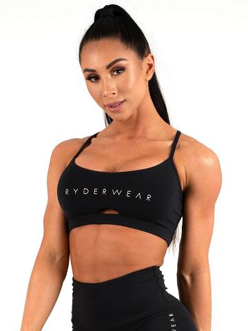 Staniki Sportowe Damskie Ryderwear Women Sports Bra Staples Czarne | PL1588TV