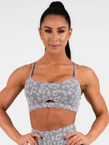 Staniki Sportowe Damskie Ryderwear Women Sports Bra Animal Panterka Szare | PL1591IS