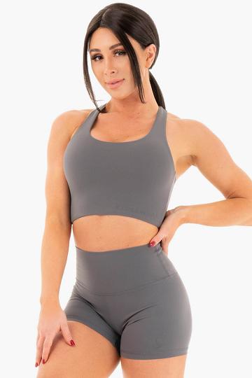 Staniki Sportowe Damskie Ryderwear Women Sports Bra NKD Szare | PL1599HK