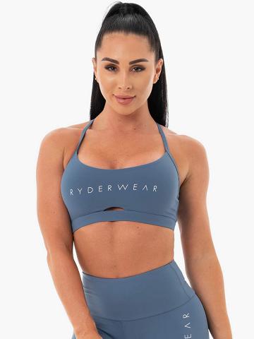 Staniki Sportowe Damskie Ryderwear Women Sports Bra Staples Szare Niebieskie | PL1603ZG