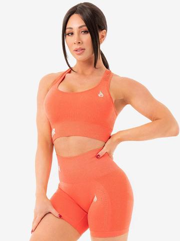 Staniki Sportowe Damskie Ryderwear Women Sports Bra Seamless Staples Pomarańczowe | PL1622DN