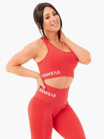 Staniki Sportowe Damskie Ryderwear Women Sports Bra Seamless Staples Czerwone | PL1632VD