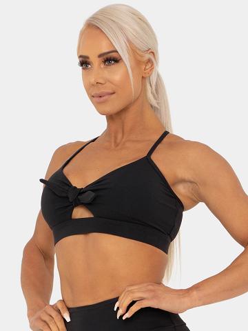 Staniki Sportowe Damskie Ryderwear Women Sports Bra Wild Tied Up Czarne | PL1675FM