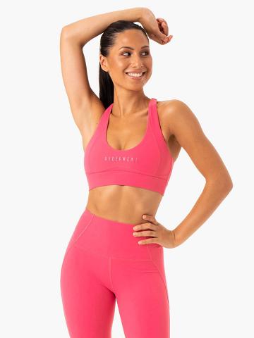 Staniki Sportowe Damskie Ryderwear Women Sports Bra Sola Różowe | PL1682XF