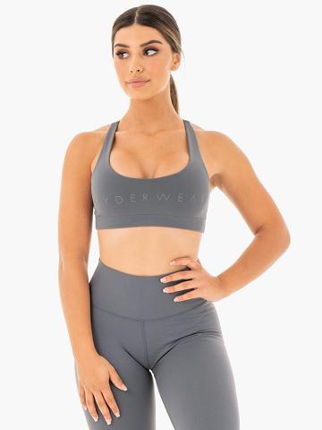 Staniki Sportowe Damskie Ryderwear Women Sports Bra Motion Szare | PL1688QZ