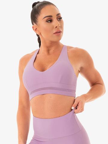 Staniki Sportowe Damskie Ryderwear Women Sports Bra NEM X RW Fioletowe | PL1690EX