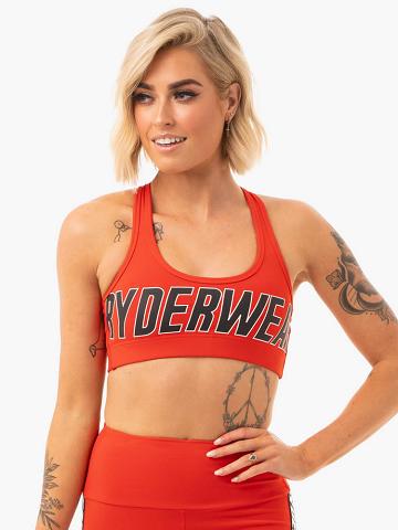 Staniki Sportowe Damskie Ryderwear Women Sports Bra Courtside Pomarańczowe Czerwone | PL1691RW