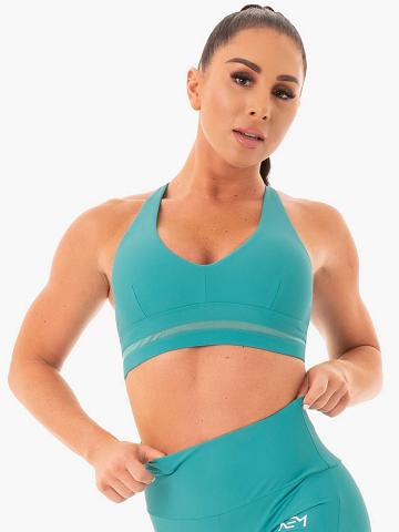 Staniki Sportowe Damskie Ryderwear Women Sports Bra NEM X RW Turkusowe | PL1698AP