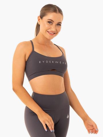 Staniki Sportowe Damskie Ryderwear Women Sports Bra Staples Szare | PL1712NB