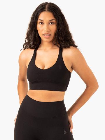 Staniki Sportowe Damskie Ryderwear Women Sports Bra NKD Refine Czarne | PL1713MA