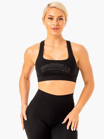 Staniki Sportowe Damskie Ryderwear Women Sports Bra Knockout Racer Back Czarne | PL1719YU