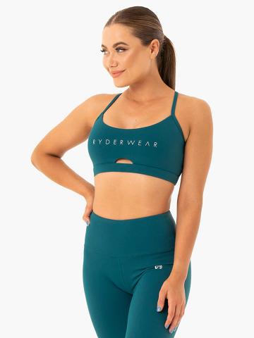 Staniki Sportowe Damskie Ryderwear Women Sports Bra Staples Turkusowe | PL1720UT