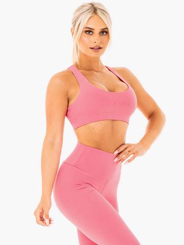 Staniki Sportowe Damskie Ryderwear Women Sports Bra Motion Różowe | PL1723PQ