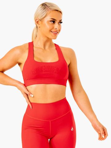 Staniki Sportowe Damskie Ryderwear Women Sports Bra Knockout Racer Back Czerwone | PL1735CE