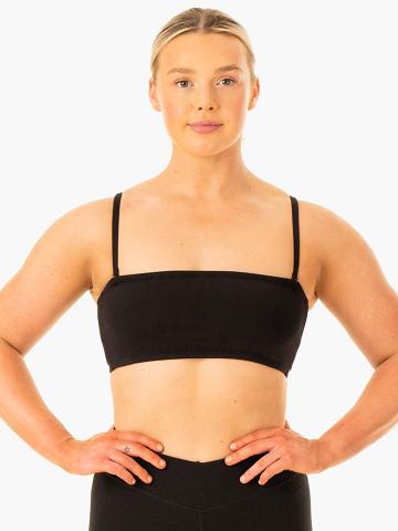 Staniki Sportowe Damskie Ryderwear Women Sports Bra Convertible Bandeau Czarne | PL1741WY