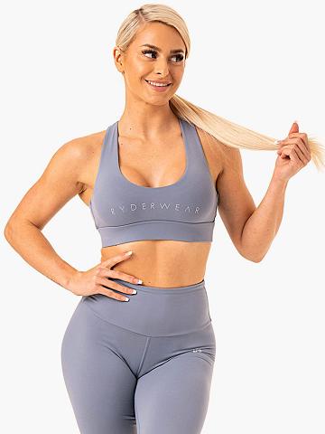 Staniki Sportowe Damskie Ryderwear Women Sports Bra Staples Cross Over Szare | PL1791MA