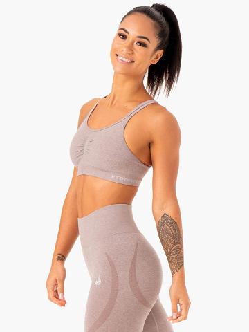 Staniki Sportowe Damskie Ryderwear Women Sports Bra Sculpt Seamless Głęboka Brązowe | PL1795RW