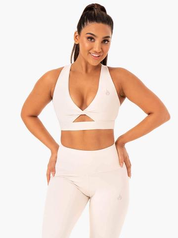 Staniki Sportowe Damskie Ryderwear Women Sports Bra Adapt Twist Białe | PL1806GL