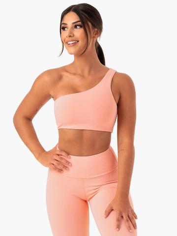 Staniki Sportowe Damskie Ryderwear Women Sports Bra Adapt One Shoulder Koralowe | PL1808JJ