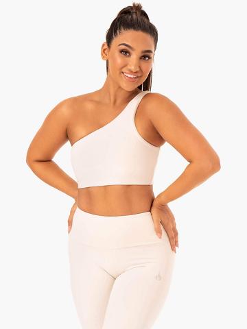 Staniki Sportowe Damskie Ryderwear Women Sports Bra Adapt One Shoulder Białe | PL1818QZ