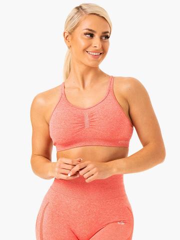 Staniki Sportowe Damskie Ryderwear Women Sports Bra Sculpt Seamless Koralowe | PL1821RW