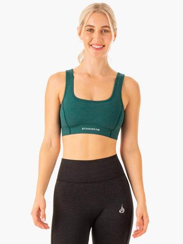 Staniki Sportowe Damskie Ryderwear Women Sports Bra Enhance Seamless Turkusowe | PL1841BC