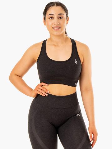 Staniki Sportowe Damskie Ryderwear Women Sports Bra Sculpt Seamless Racer Back Czarne | PL1857FM