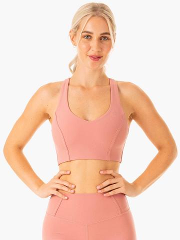 Staniki Sportowe Damskie Ryderwear Women Sports Bra Form Różowe | PL1860JJ