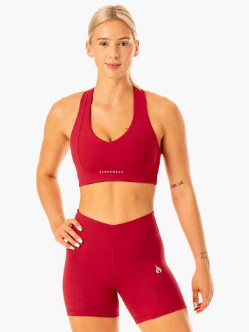 Staniki Sportowe Damskie Ryderwear Women Sports Bra Revival Czerwone | PL1877IS