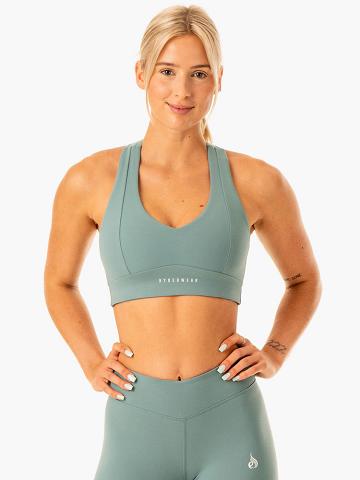 Staniki Sportowe Damskie Ryderwear Women Sports Bra Revival Oliwkowe Zielone | PL1880AP