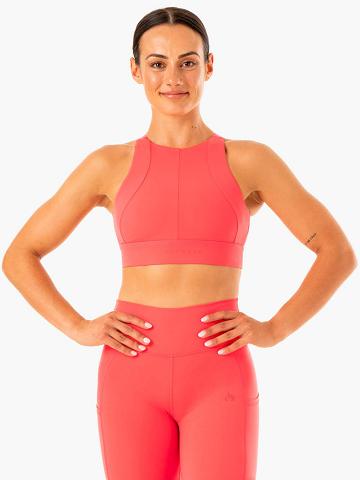 Staniki Sportowe Damskie Ryderwear Women Sports Bra Reset High Impact Czerwone | PL1894NB