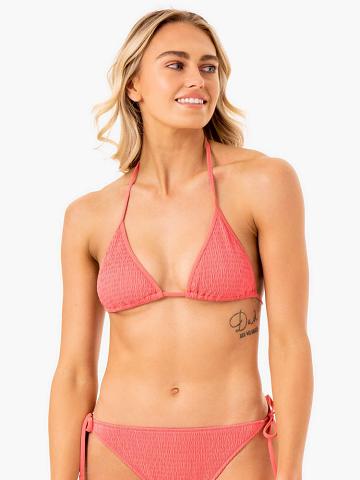 Stroje Kąpielowe Damskie Ryderwear Women Swimwear Paradise Triangle Bikini Top Koralowe | PL1475CE