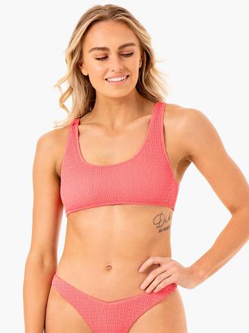 Stroje Kąpielowe Damskie Ryderwear Women Swimwear Paradise Scoop Bikini Top Koralowe | PL1487IS